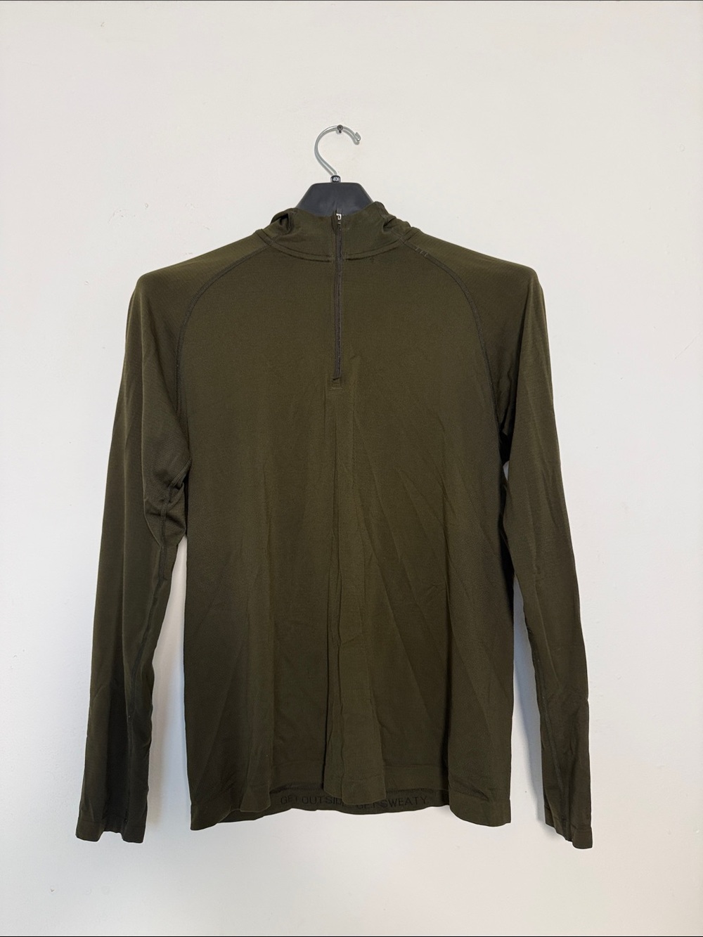 Lululemon Metal Vent Tech 1/2 Zip Hoodie Olive Green Men’s Medium Run